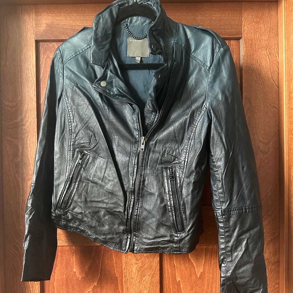 Muubaa Black Ombre Leather Jacket